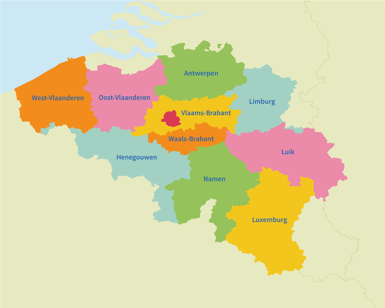 Opzoekwerk 'de provincies van België'